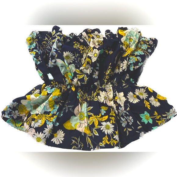 Anthropologie Floral Ruffle Blouse 💙 💛 🩵 - Picture 3 of 6